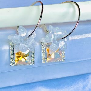 Yellow Flower Square Stone