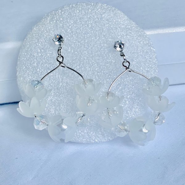 White Flora Earrings