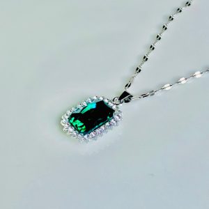 Green Square Stone Necklace