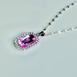 Pink Square Stone Necklace