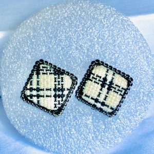 Black Stripe Pattern Earrings